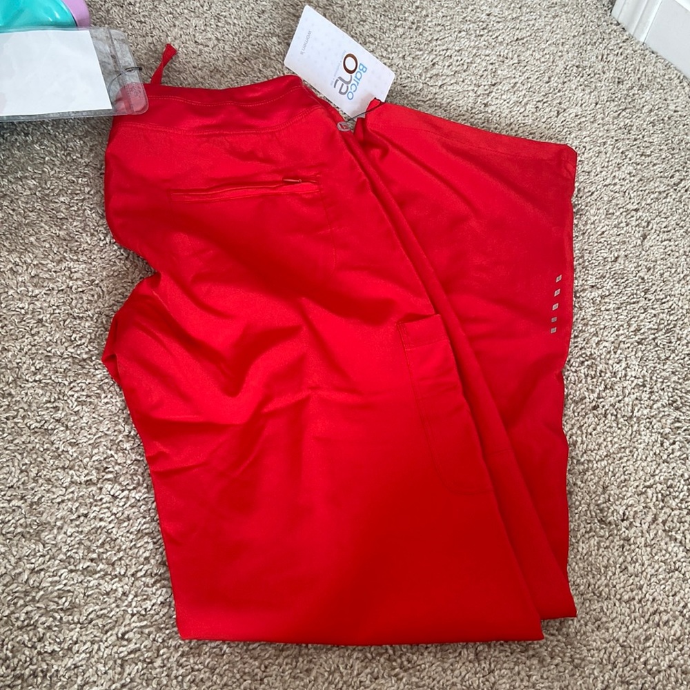 Red barco one scrub pants